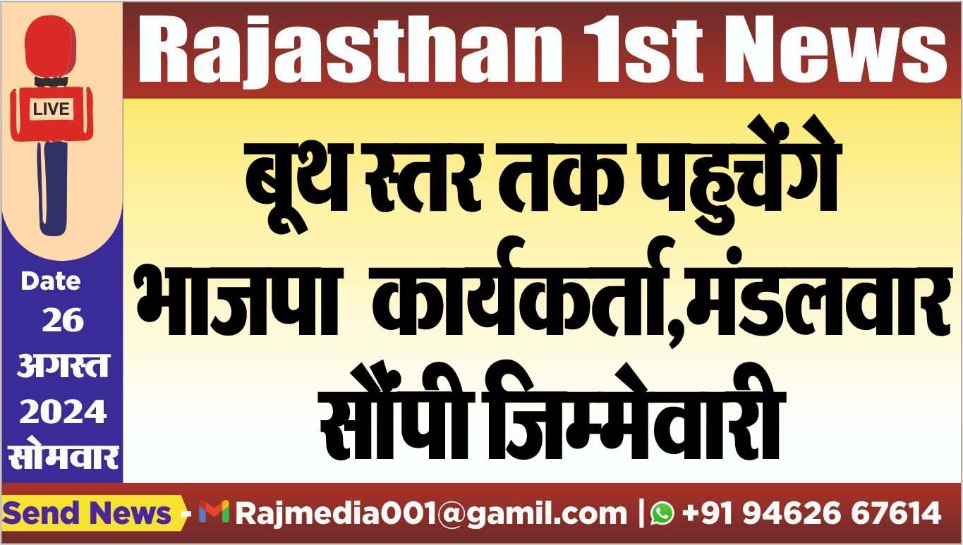 You are currently viewing बूथ स्तर तक पहुचेंगे भाजपा कार्यकर्ता,मंडलवार सौंपी जिम्मेवारी