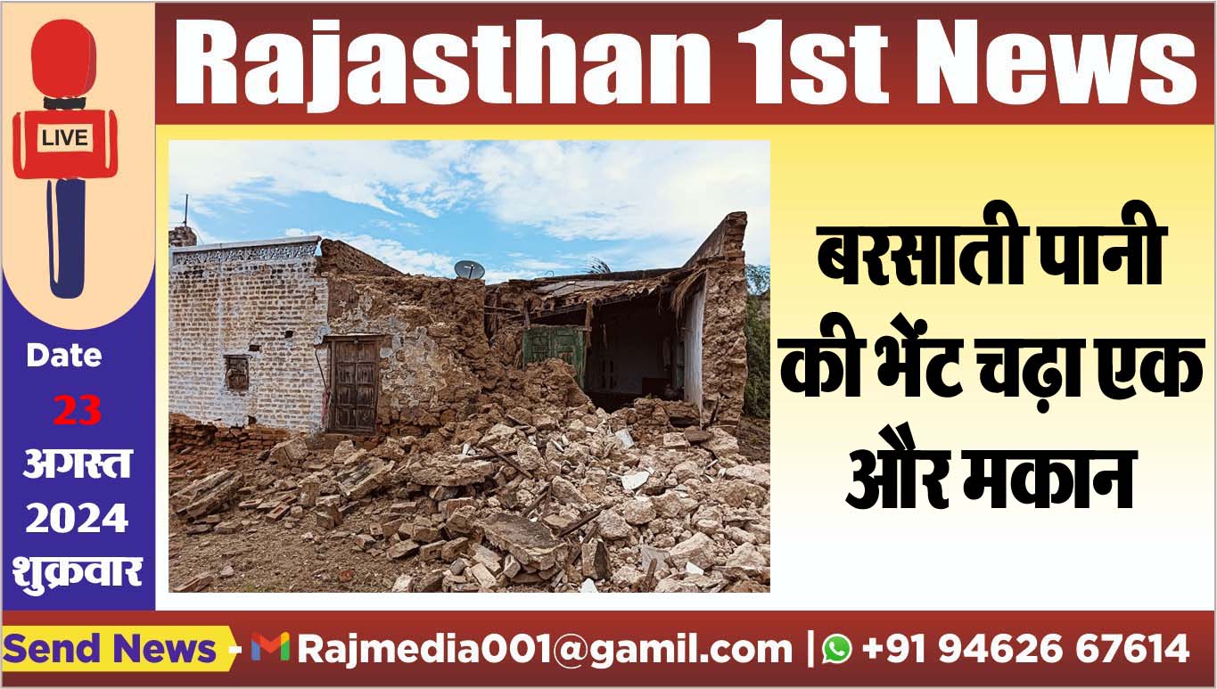 You are currently viewing बरसाती पानी की भेंट चढ़ा एक और मकान