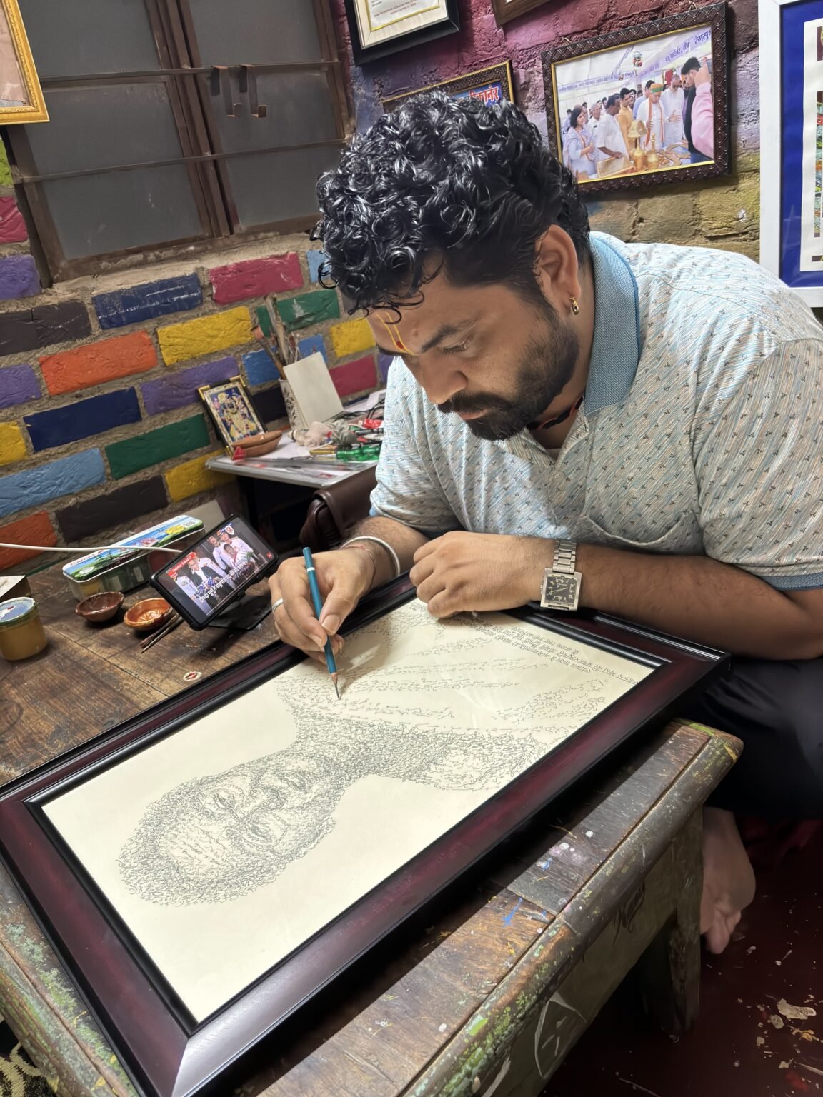 बीकानेर के भादाणी ने स्टेनोग्राफी में किया राष्ट्रपति का चित्रण
