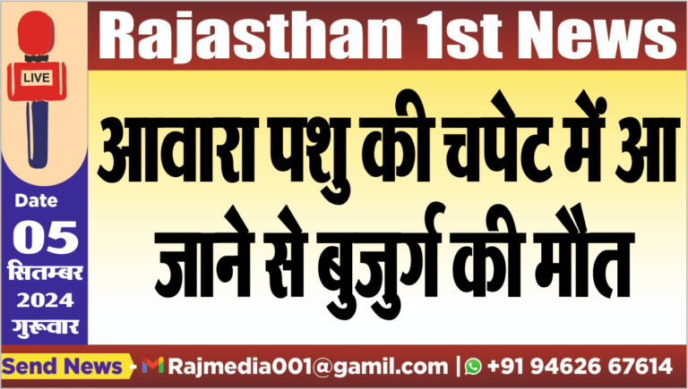 Read more about the article आवारा पशु की चपेट में आ जाने से बुजुर्ग की मौत