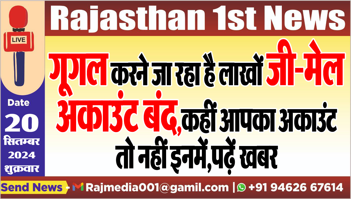 You are currently viewing गूगल करने जा रहा है लाखों जी-मेल अकाउंट बंद,कहीं आपका अकाउंट तो नहीं इनमें,पढ़ें खबर