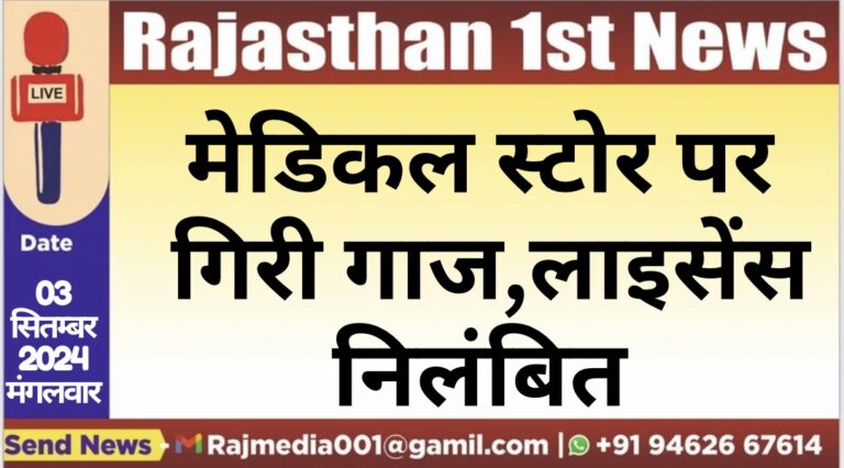 Read more about the article मेडिकल स्टोर पर गिरी गाज,लाइसेंस निलंबित