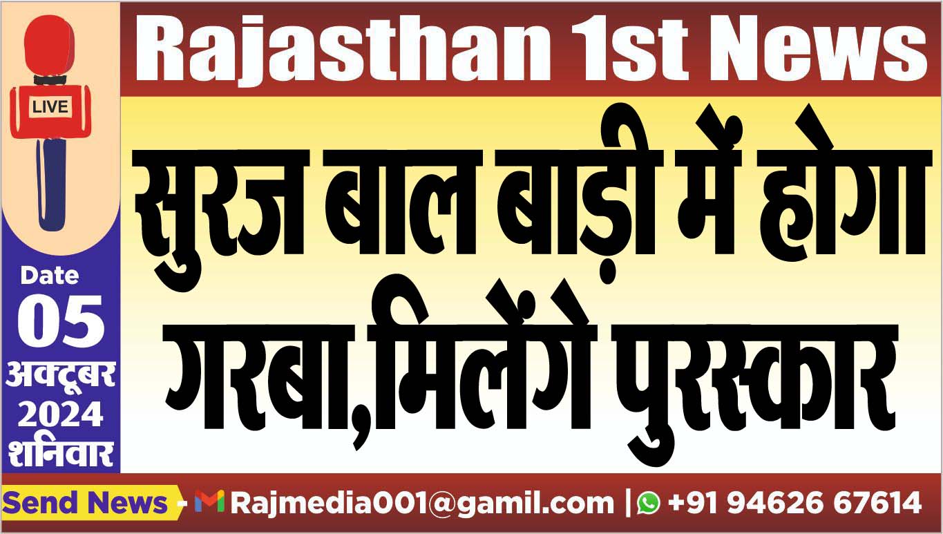 You are currently viewing सुरज बाल बाड़ी में होगा गरबा,मिलेंगे पुरस्कार