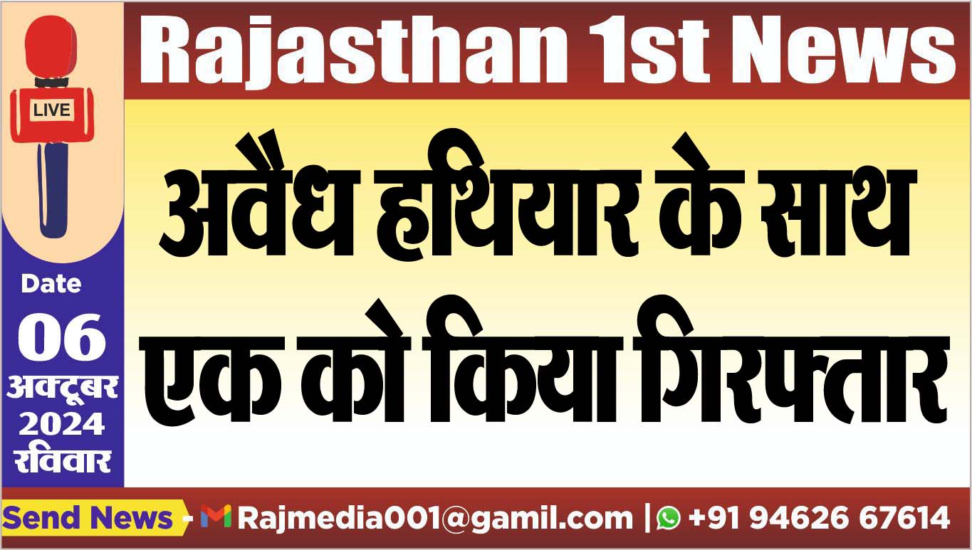 You are currently viewing अवैध हथियार के साथ एक को किया गिरफ्तार