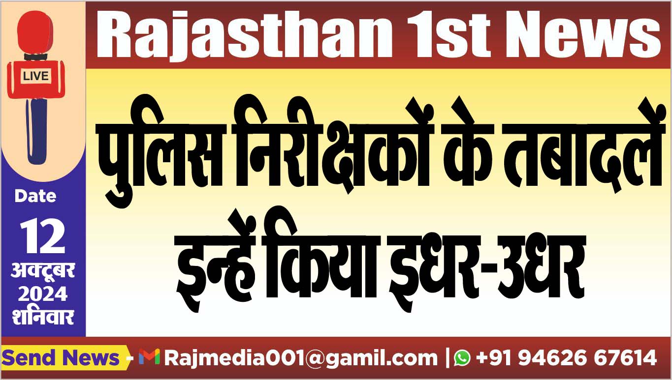 You are currently viewing पुलिस निरीक्षकों के तबादलें,इन्हें किया इधर-उधर