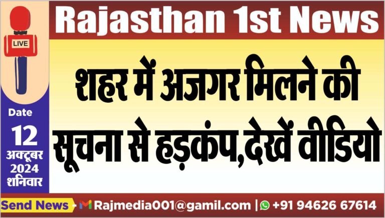 Read more about the article शहर में अजगर मिलने की सूचना से हड़कंप,देखें वीडियो