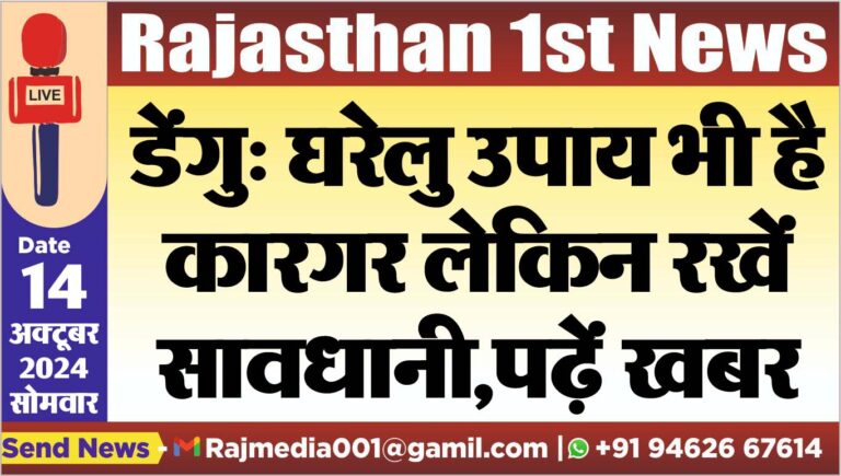 Read more about the article डेंगु: घरेलु उपाय भी है कारगर लेकिन रखें सावधानी,पढ़ें खबर