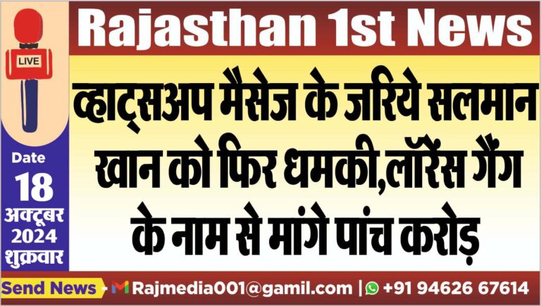 Read more about the article व्हाट्सअप मैसेज के जरिये सलमान खान को फिर धमकी,लॉरेंस गैंग के नाम से मांगे पांच करोड़
