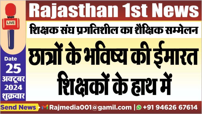 Read more about the article शिक्षक संघ प्रगतिशील का शैक्षिक सम्मेलन,छात्रों के भविष्य की ईमारत शिक्षकों के हाथ में