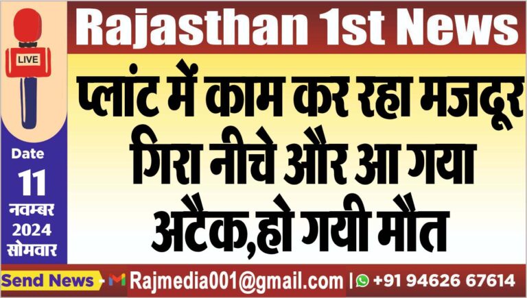 Read more about the article प्लांट में काम कर रहा मजदूर गिरा नीचे और आ गया अटैक,हो गयी मौत