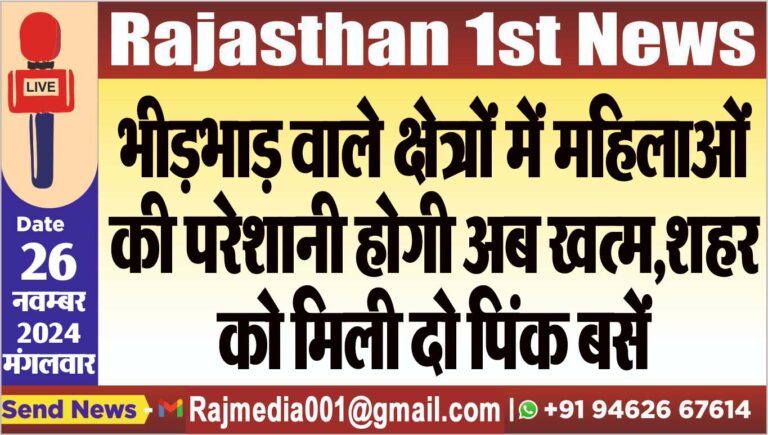 Read more about the article भीड़भाड़ वाले क्षेत्रों में महिलाओं की परेशानी होगी अब खत्म,शहर को मिली दो पिंक बसें