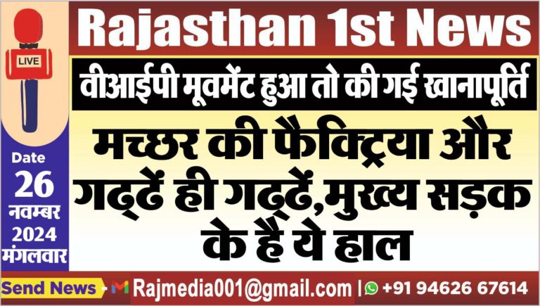 Read more about the article वीआईपी मूवमेंट हुआ तो की गई खानापूर्ति,मच्छर की फैक्ट्रिया और गढ्ढें ही गढ्ढें,मुख्य सड़क के है ये हाल