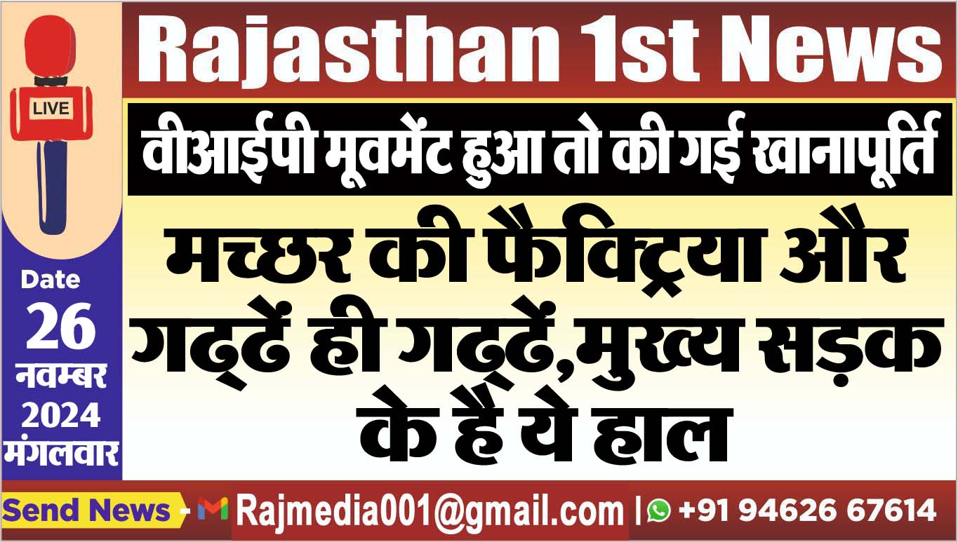 You are currently viewing वीआईपी मूवमेंट हुआ तो की गई खानापूर्ति,मच्छर की फैक्ट्रिया और गढ्ढें ही गढ्ढें,मुख्य सड़क के है ये हाल