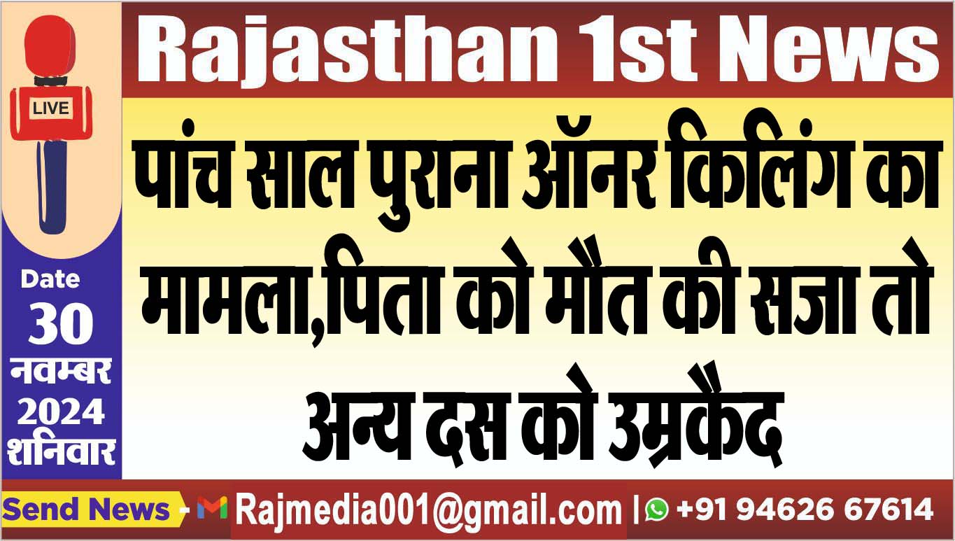 You are currently viewing पांच साल पुराना ऑनर किलिंग का मामला,पिता को मौत की सजा तो अन्य दस को उम्रकैद