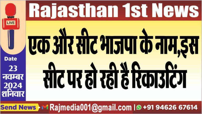 Read more about the article एक और सीट भाजपा के नाम,इस सीट पर हो रही है रिकाउटिंग