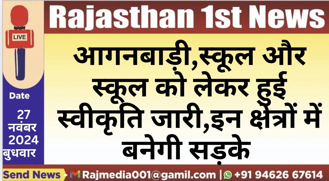 You are currently viewing आगनबाड़ी,स्कूल और स्कूल को लेकर हुई स्वीकृति जारी,इन क्षेत्रों में बनेगी सड़के