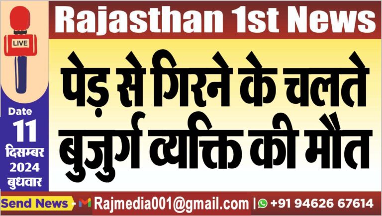Read more about the article पेड़ से गिरने के चलते बुजुर्ग व्यक्ति की मौत