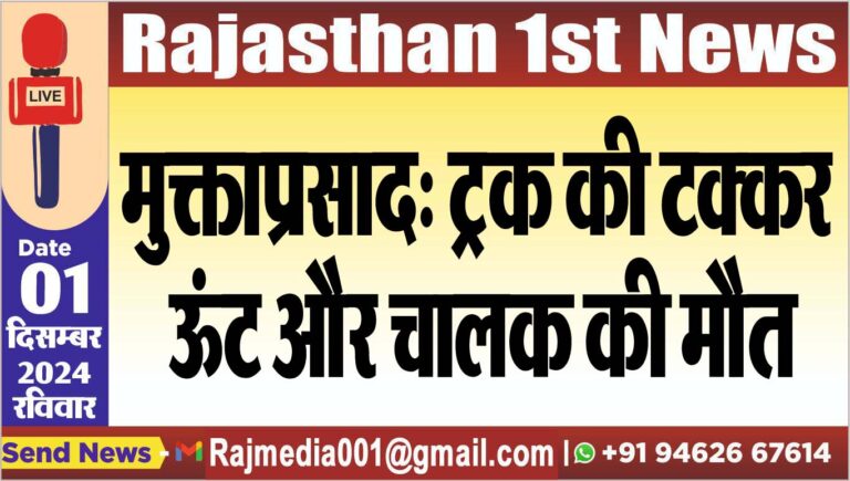 Read more about the article मुक्ताप्रसाद: ट्रक की टक्कर ऊंट और चालक की मौत