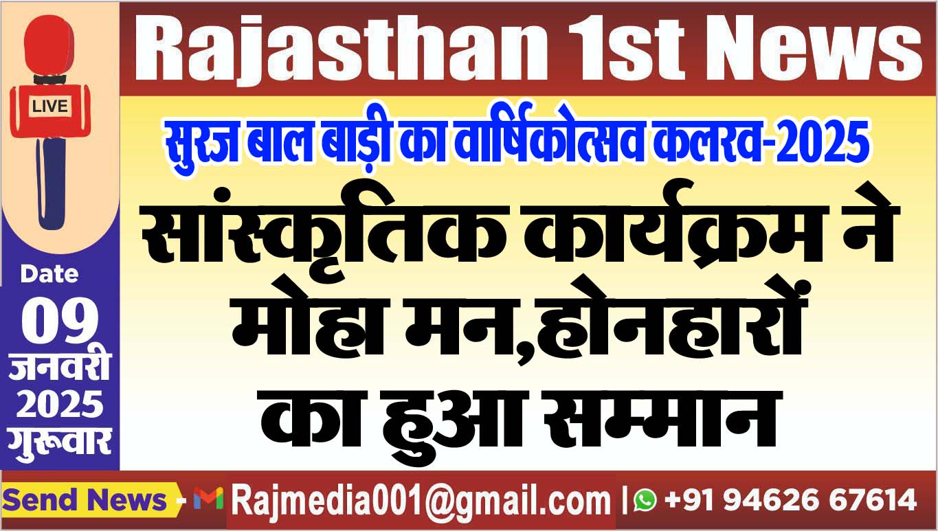 You are currently viewing सुरज बाल बाड़ी का वार्षिकोत्सव कलरव-2025,सांस्कृतिक कार्यक्रम ने मोहा मन,होनहारों का हुआ सम्मान