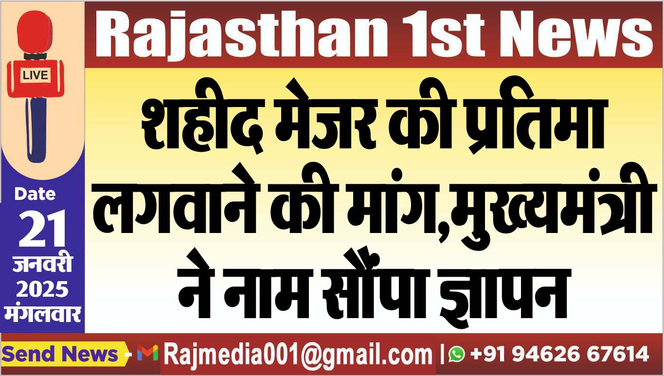 You are currently viewing शहीद मेजर की प्रतिमा लगवाने की मांग,मुख्यमंत्री ने नाम सौंपा ज्ञापन