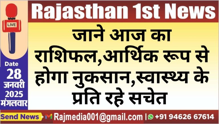 Read more about the article जाने आज का राशिफल,आर्थिक रूप से होगा नुकसान,स्वास्थ्य के प्रति रहे सचेत