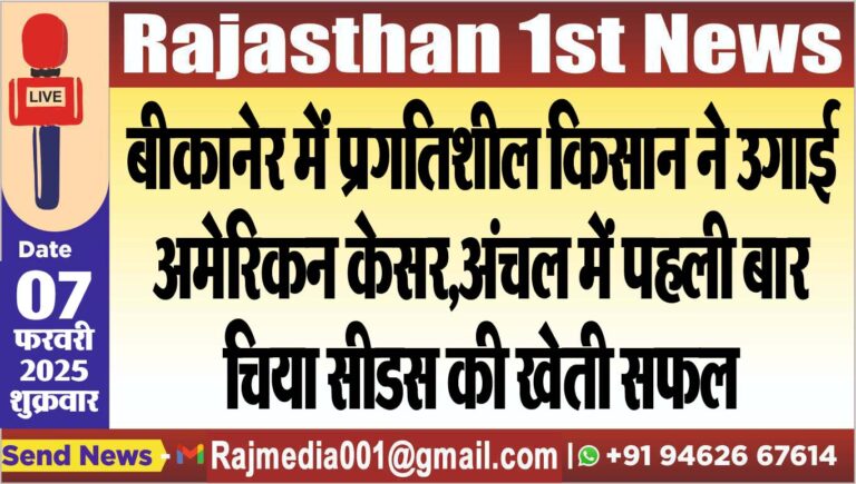 Read more about the article बीकानेर में प्रगतिशील किसान ने उगाई अमेरिकन केसर