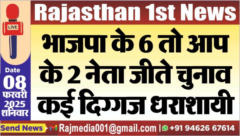 Read more about the article भाजपा के 6 तो आप के 2 नेता जीते चुनाव,कई दिग्गज धराशायी