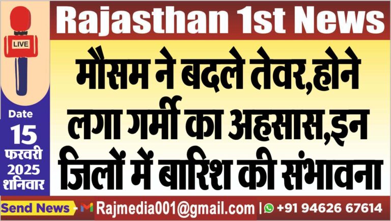 Read more about the article मौसम ने बदले तेवर,होने लगा गर्मी का अहसास,इन जिलों में बारिश की संभावना