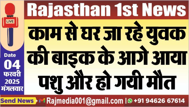 Read more about the article काम से घर जा रहे युवक की बाइक के आगे आया पशु और हो गयी मौत