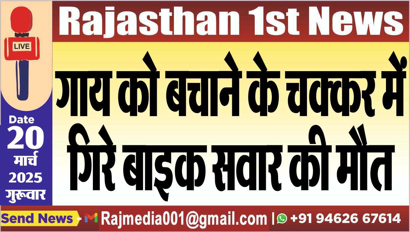 You are currently viewing गाय को बचाने के चक्कर में गिरे बाइक सवार की मौत