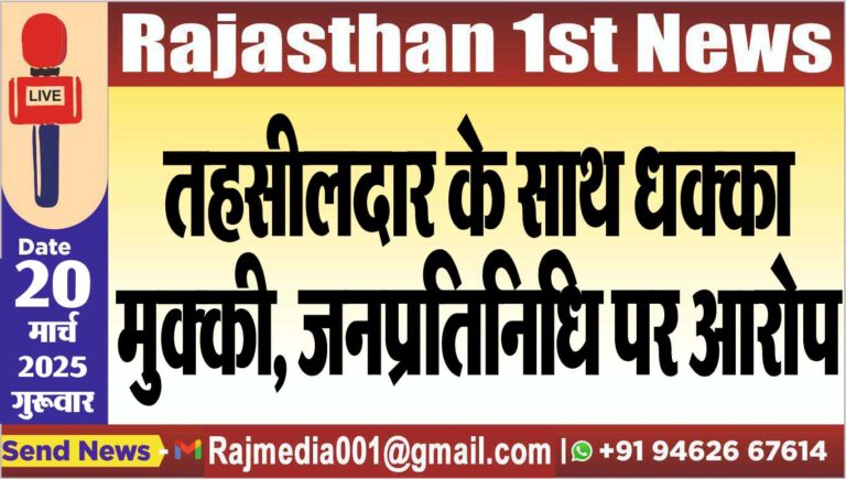Read more about the article तहसीलदार के साथ धक्का-मुक्की,जनप्रतिनिधि पर आरोप