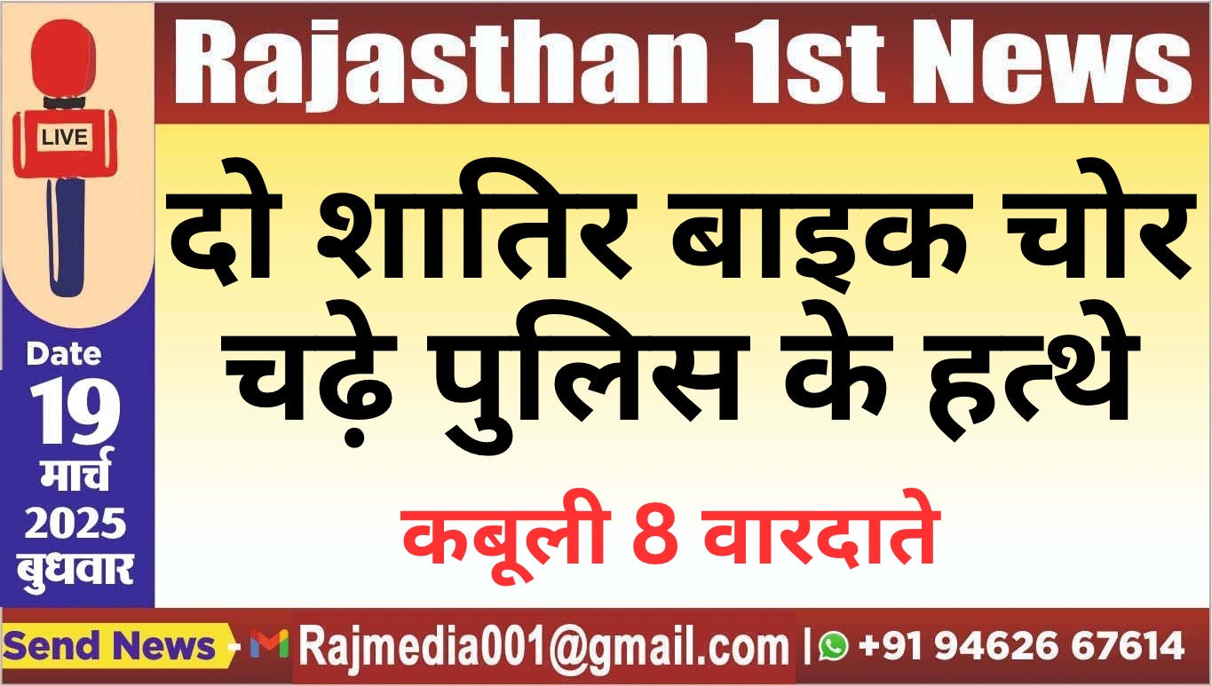 Read more about the article दो शातिर बाइक बाइक चोर चढ़े पुलिस के हत्थे