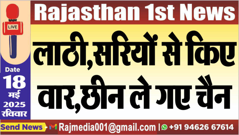 Read more about the article लाठी,सरियों से किए वार,छीन ले गए चैन-Bikaner News 