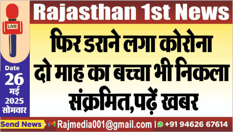 Read more about the article फिर डराने लगा कोरोना,दो माह का बच्चा भी निकला संक्रमित,पढ़ें खबर-corona update