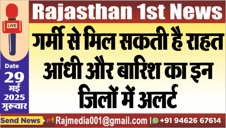Read more about the article गर्मी से मिल सकती है राहत,आंधी और बारिश का इन जिलों में अलर्ट-Weather report 