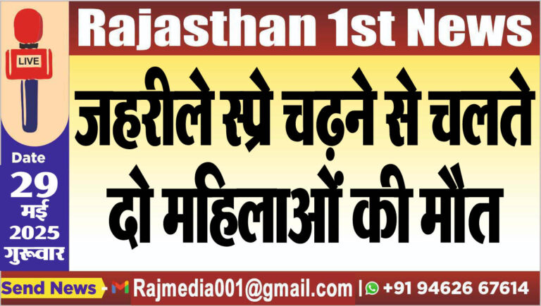 Read more about the article जहरीले स्प्रे चढऩे से चलते दो महिलाओं की मौत-Bikaner News 