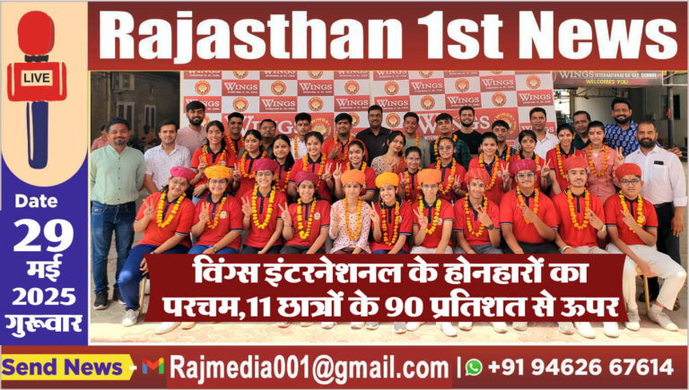 Read more about the article विंग्स इंटरनेशनल के होनहारों का परचम,11 छात्रों के 90 प्रतिशत से ऊपर