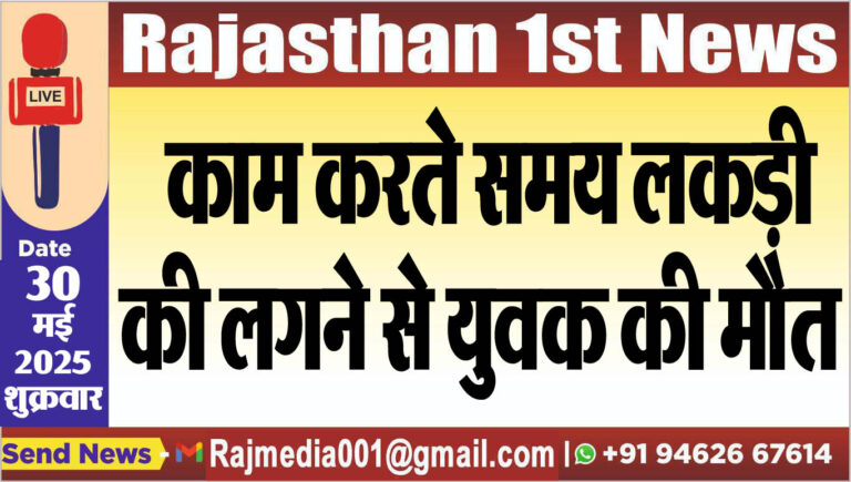 Read more about the article काम करते समय लकड़ी की लगने से युवक की मौत