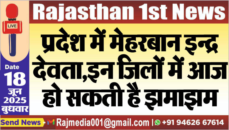 Read more about the article प्रदेश में मेहरबान इन्द्र देवता,इन जिलों में आज हो सकती है झमाझम-Weather report 