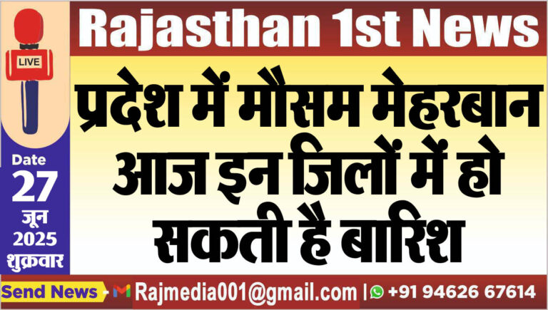Read more about the article प्रदेश में मौसम मेहरबान,आज इन जिलों में हो सकती है बारिश-Weather Update