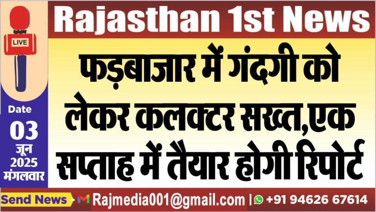 Read more about the article फड़बाजार में गंदगी को लेकर कलक्टर सख्त,एक सप्ताह में तैयार होगी रिपोर्ट-Bikaner News 