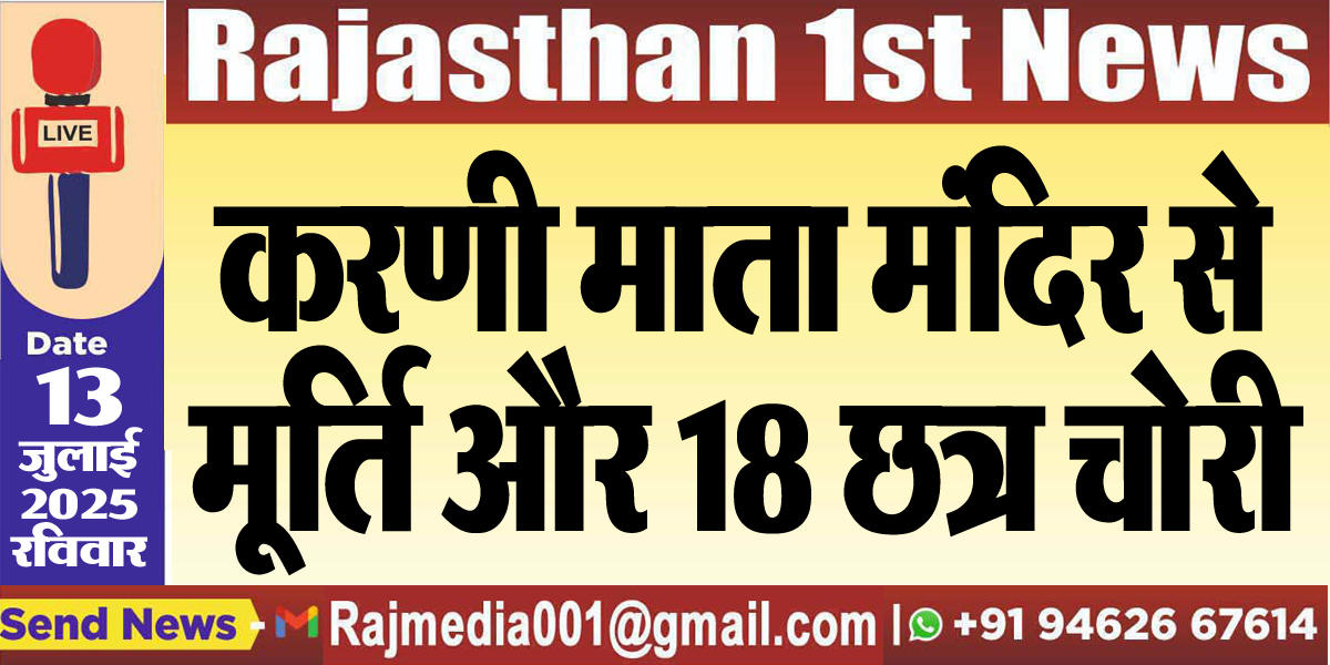 You are currently viewing करणी माता मंदिर से मूर्ति और 18 छत्र चोरी-Bikaner News 