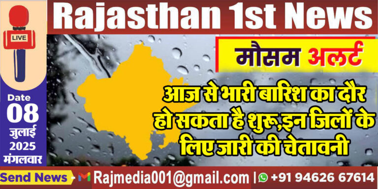 Read more about the article आज से भारी बारिश का दौर हो सकता है शुरू,इन जिलों के लिए जारी की चेतावनी-Weather update 