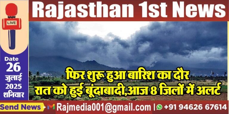 Read more about the article फिर शुरू हुआ बारिश का दौर,रात को हुई बूंदाबादी,आज 8 जिलों में अलर्ट-Weather Update