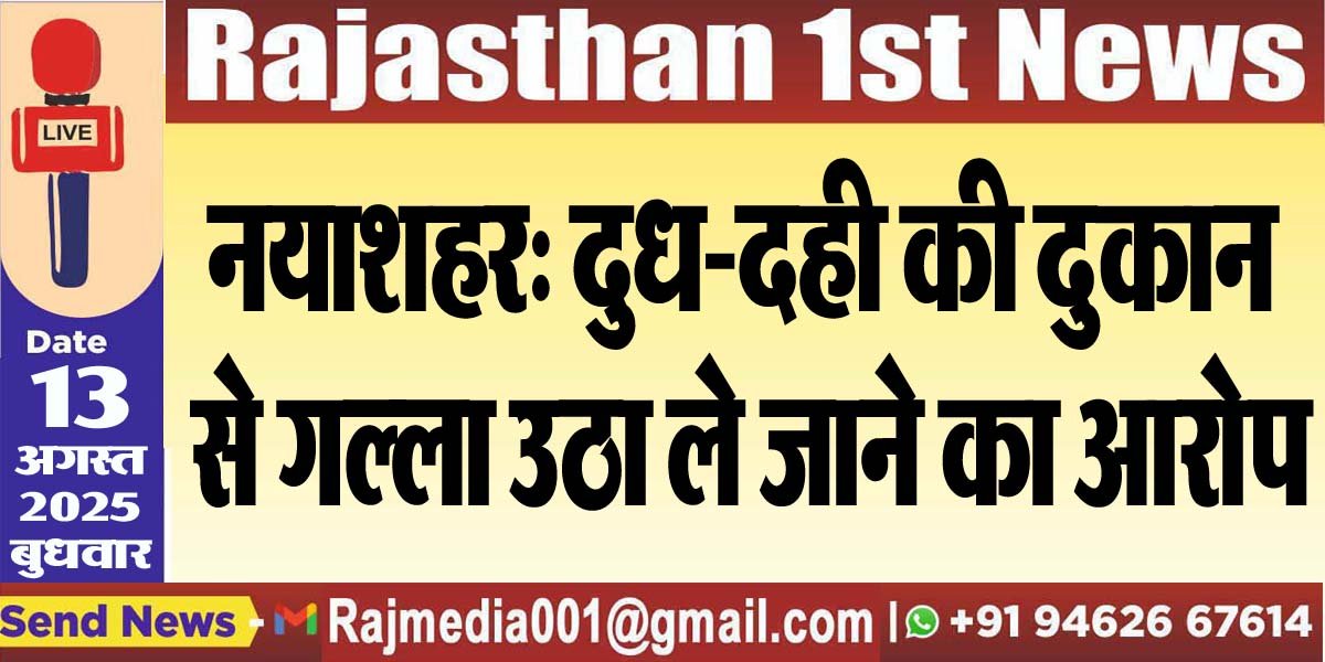 नयाशहर: दुध-दही की दुकान से गल्ला उठा ले जाने का आरोप-Bikaner News 