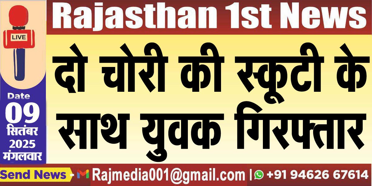दो चोरी की स्कूटी के साथ युवक गिरफ्तार-Bikaner News 