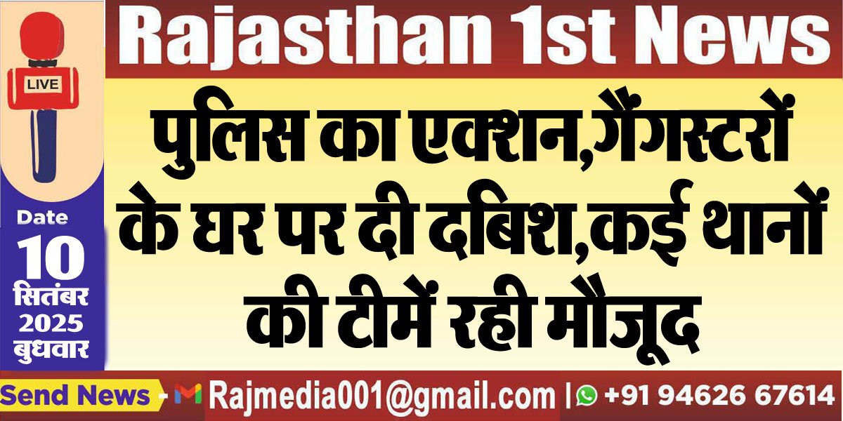 पुलिस का एक्शन,गैंगस्टरों के घर पर दी दबिश,कई थानों की टीमें रही मौजूद-Police Action 