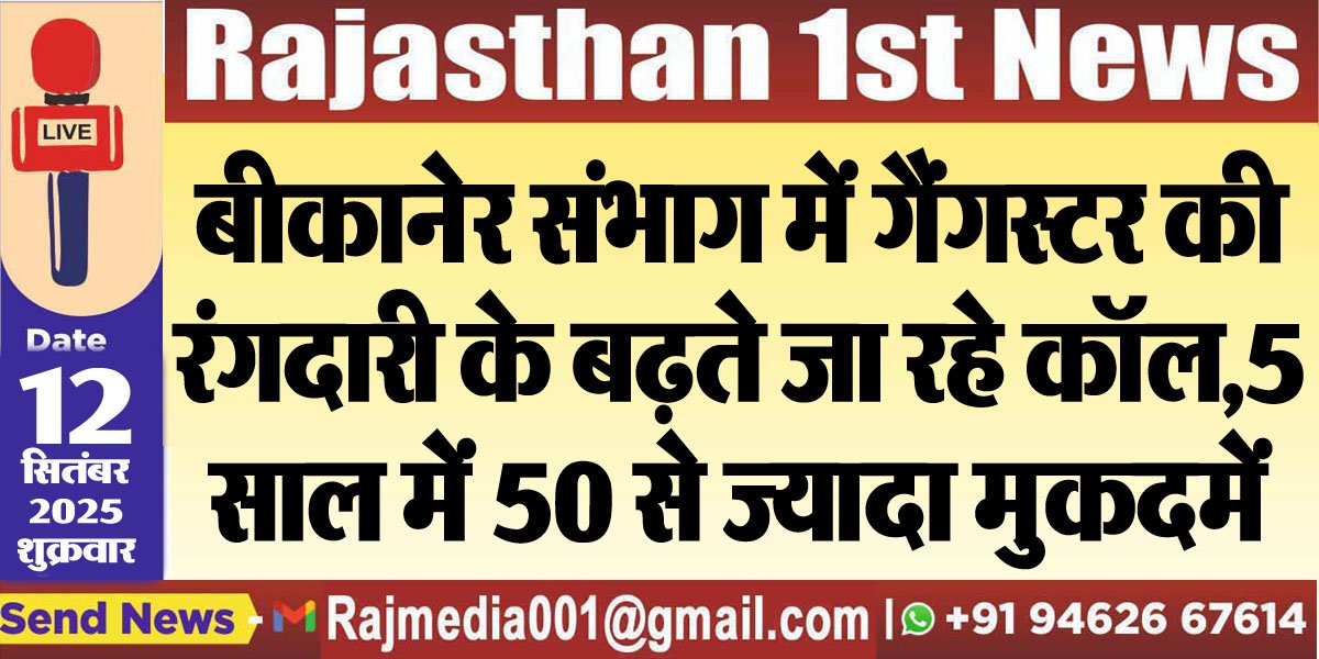 बीकानेर संभाग में गैंगस्टर की रंगदारी के बढ़ते जा रहे कॉल,5 साल में 50 से ज्यादा मुकदमें-Bikaner News 