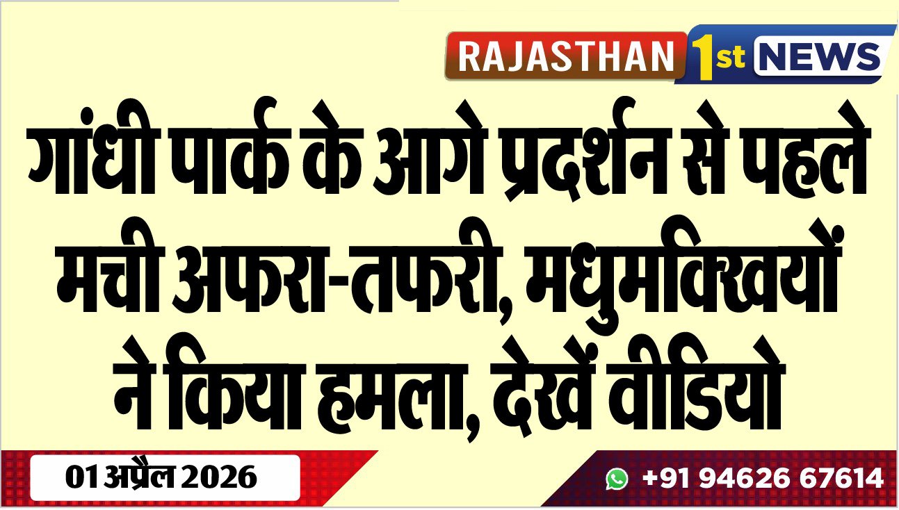 गांधी पार्क के आगे प्रदर्शन से पहले मची अफरा-तफरी: मधुमक्खियों ने किया हमला, देखें वीडियो