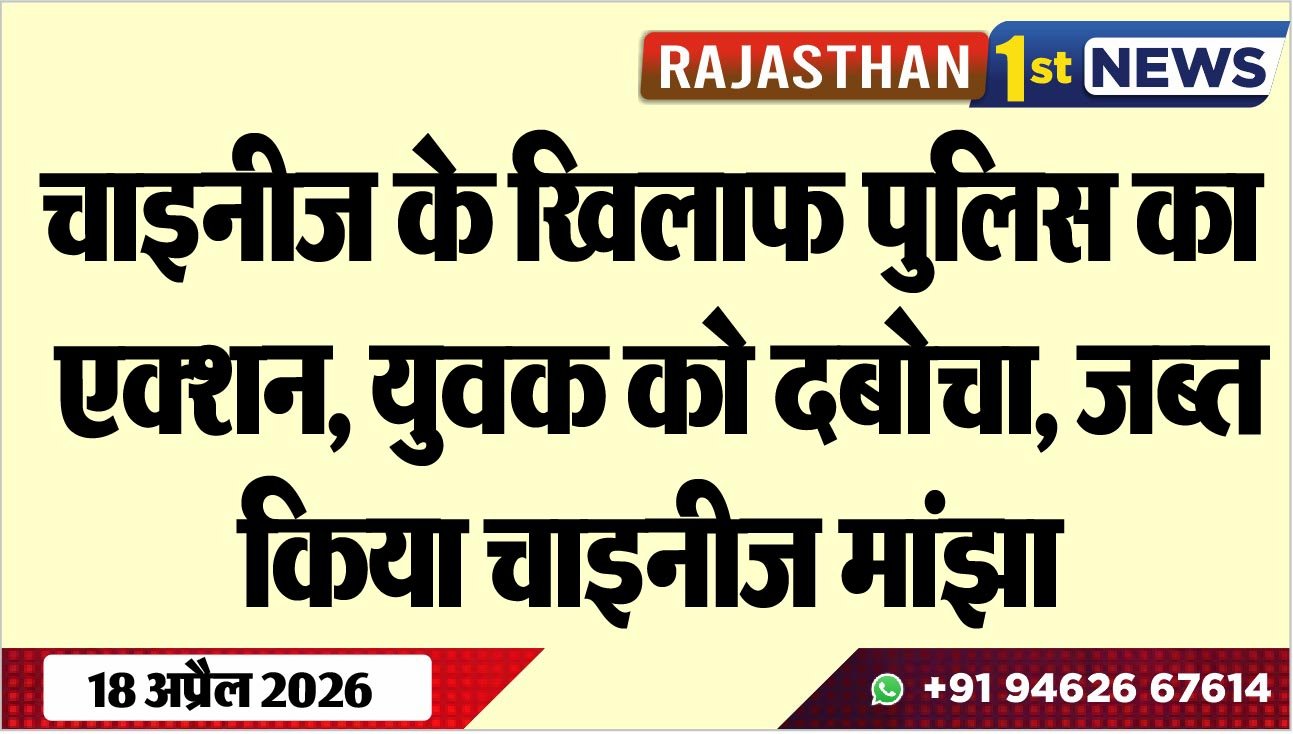 चाइनीज के खिलाफ पुलिस का एक्शन, युवक को दबोचा, जब्त किया चाइनीज मांझा